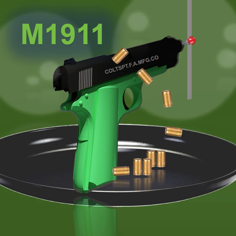 1911 Repeated Throwing Shell Toy Gun Anti Blowing Glock Soft Bullet Simulation Hand Snatching Children's Boy Shooting Bullets 5