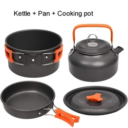 Outdoor Camping Cookware Kit - Aluminum Cooking Set for Travel, Hiking, and Picnics (3 - piece set)
