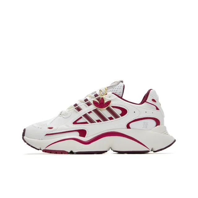 Adidas Originals Ozmillen Chaussures décontractées basses antidérapantes unisexes Blanc Rouge clair Rouge marron 1