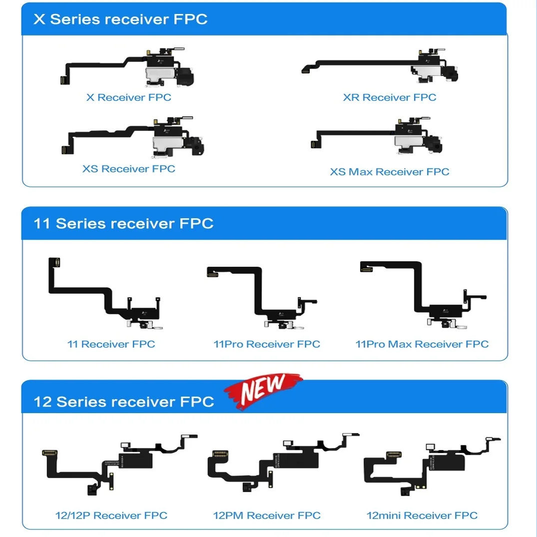 Ricevitore Jcid Fpc Riparazione Iphone Face Id E Turetone Senza Ricevitore Originale Fpc O Fpc Danneggiato X-12Pm Cavo Flessibile Serie Completa