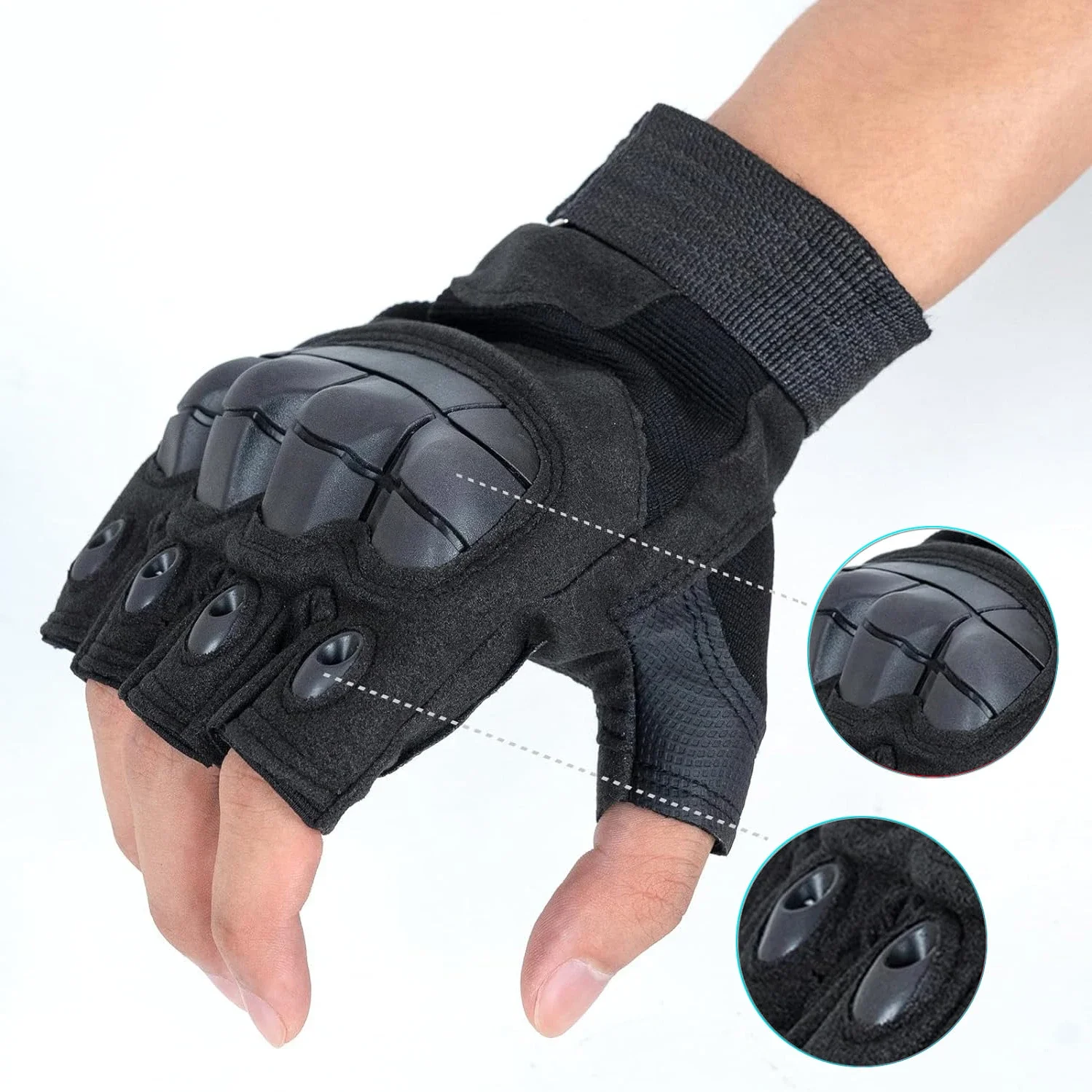 1 Pair Tactical Fingerless Half Finger Motorcycle Motocross Non-slip Guantes Moto Outdoor Sport Motorbiker Racing Gloves 2