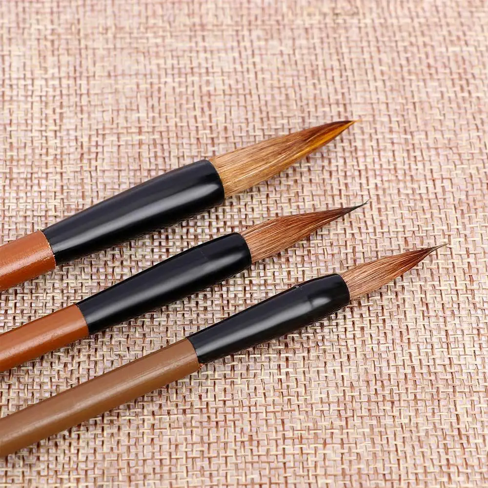 Writing Brushes Traditional Chinese White Clouds Bamboo Wolf's Hair Writing Brush for Calligraphy Painting Practice 6pcs