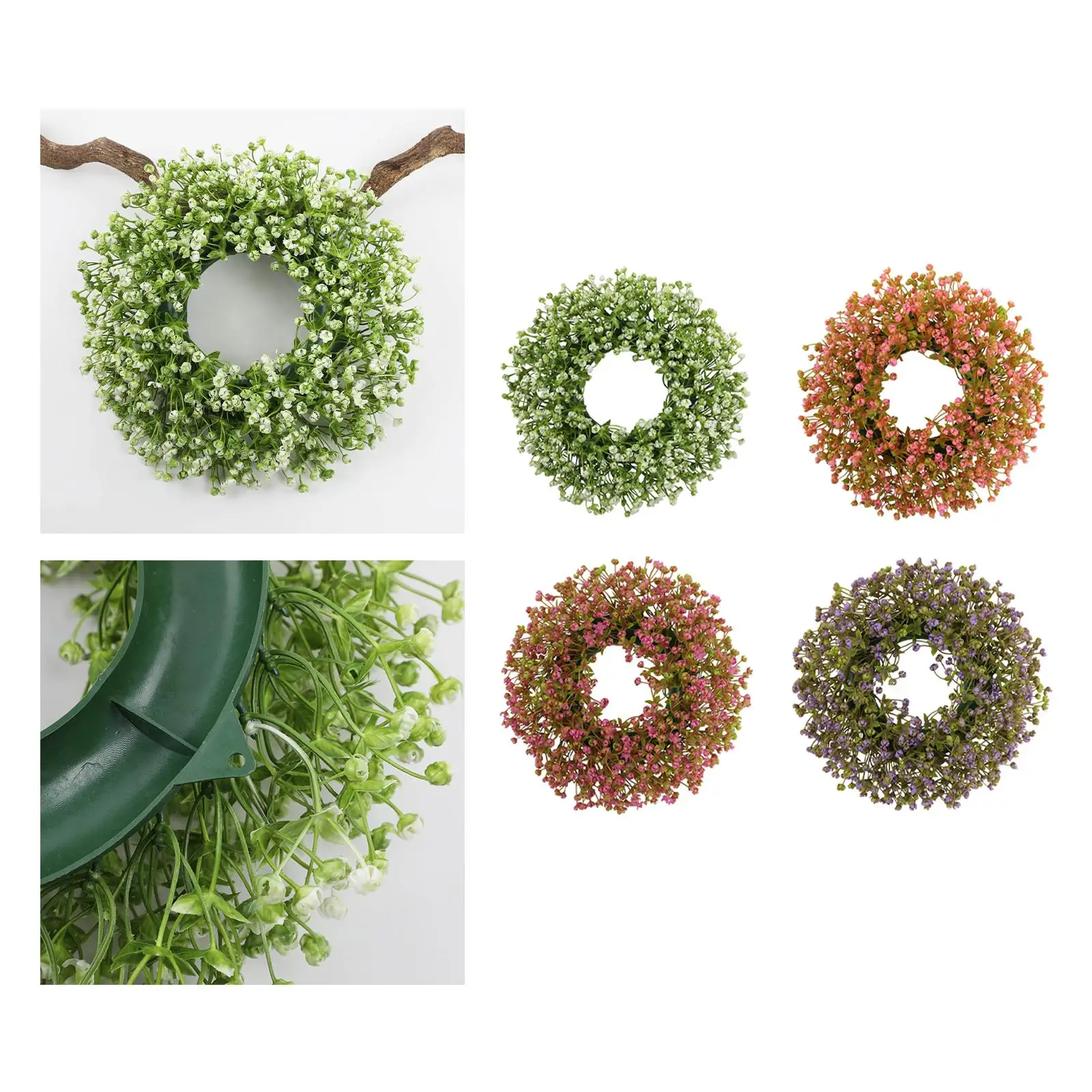 https://ae01.alicdn.com/kf/S6104237182794506b2c05749cac89e546.jpg Front Door Wreath Lifelike Spring Summer Wreath Artificial Wreath Hanging Garland for Farmhouse Wall Party Wedding Decoration