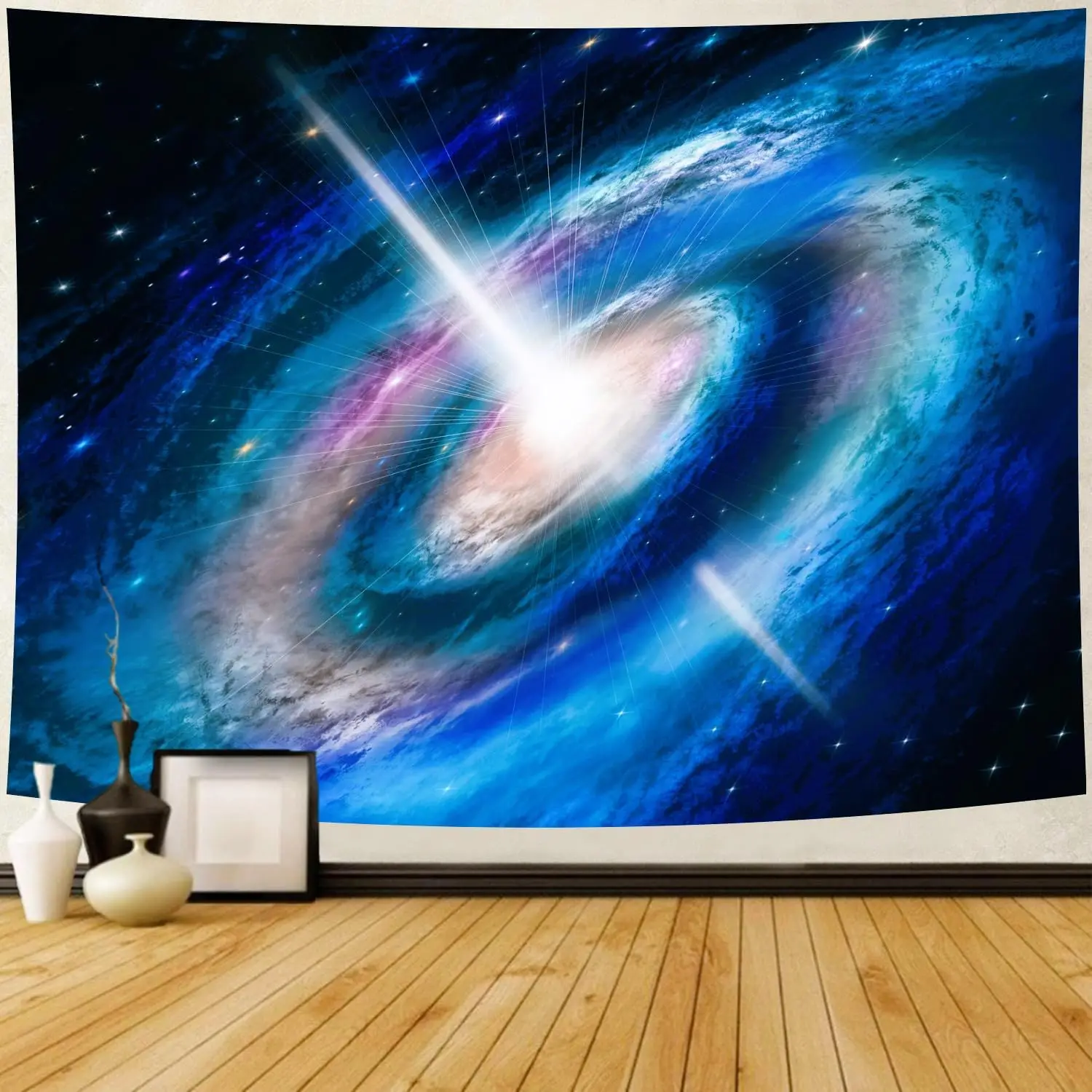 BOYOUTH Wandteppich 200x150 Cm – Psychedelischer 3D-Sternenhimmel Wald, Polyester, Für Wohnzimmer & Mehr
