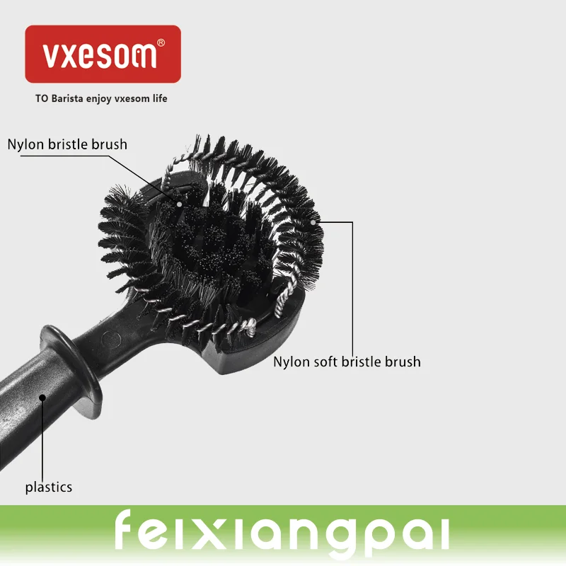 

Итальянская кофе, полуавтоматическая щетка для чистки пивоваренной головки, нейлоновая пластиковая щетка с твердой щетиной