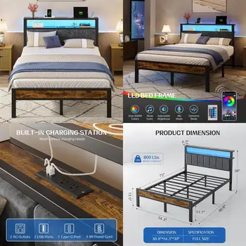 Floating LED Platform Bed 1