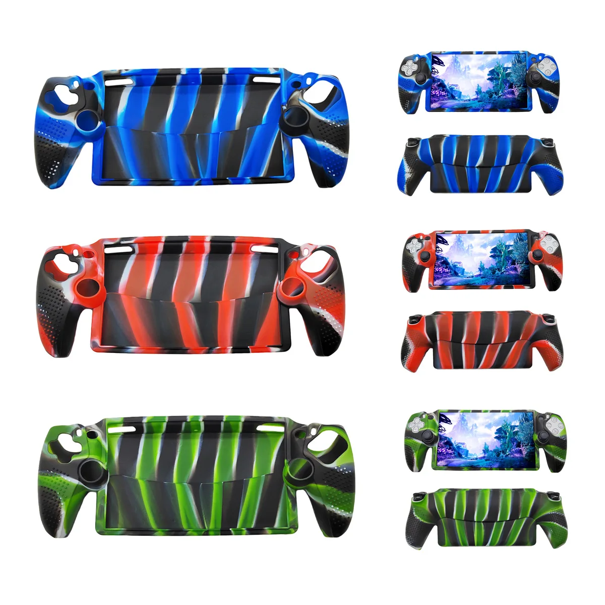 

For PlayStation Portal Case P5 Portal Console Camouflage Crafted Silicone Case Non-Slip Particle Design
