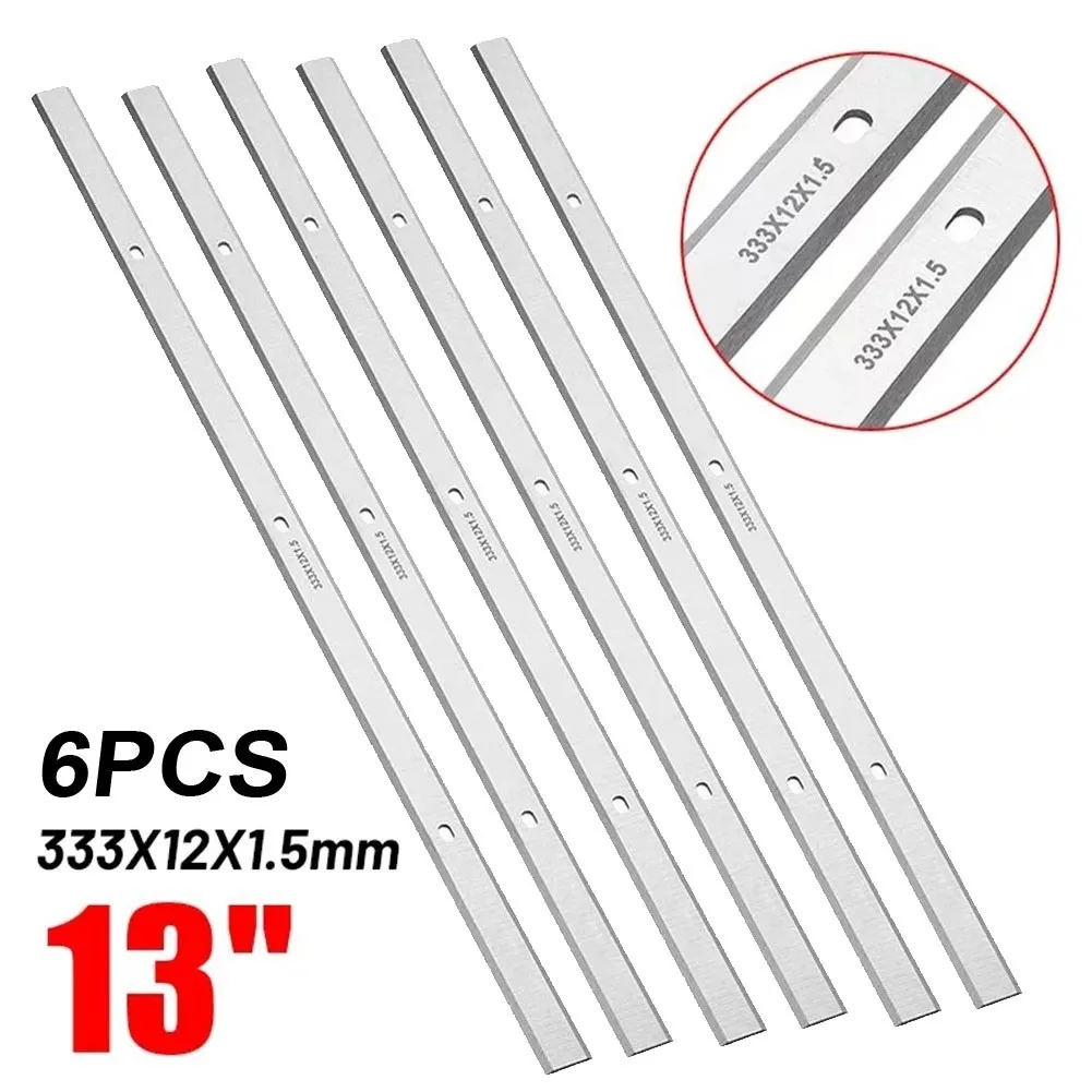 6PC 13" 332mm HSS Knife Planer Blade For DH330 DH316 Double Edge Set Planer Woodworking Machiney Part Blades Knife
