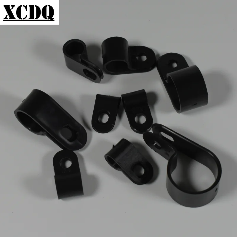 Cable Organizer 50pcs 100pcs Black P Style Mounting Clamp Plastic Nylon R Shape
