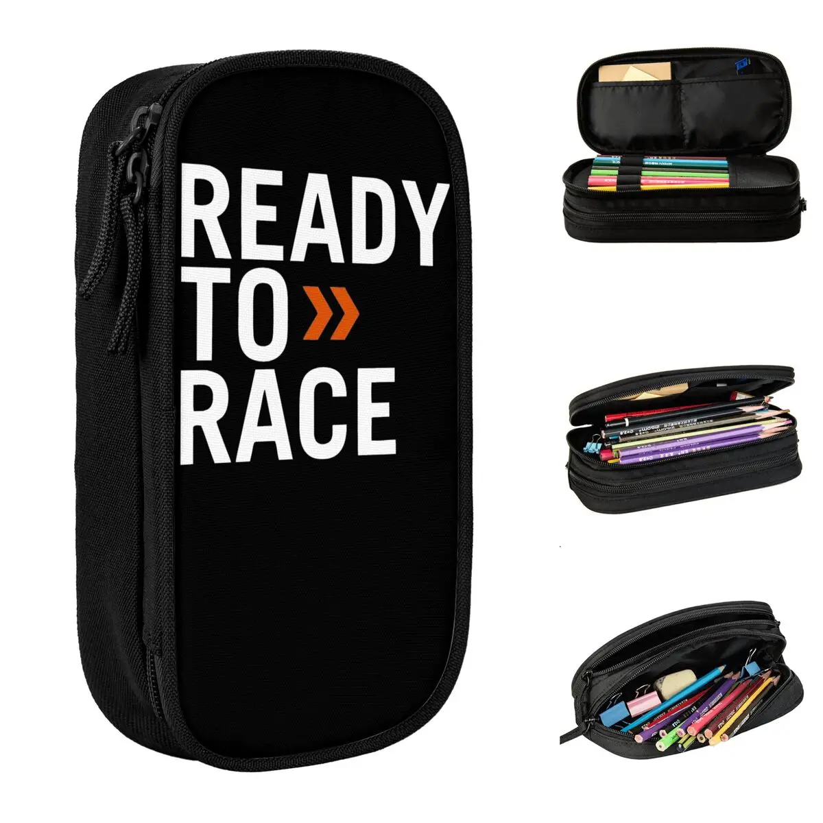 

Ready To Race Merchandise Motorcycle Pencil Case Double Layer Large Capacity Kids Pencil Box Birthday Gift