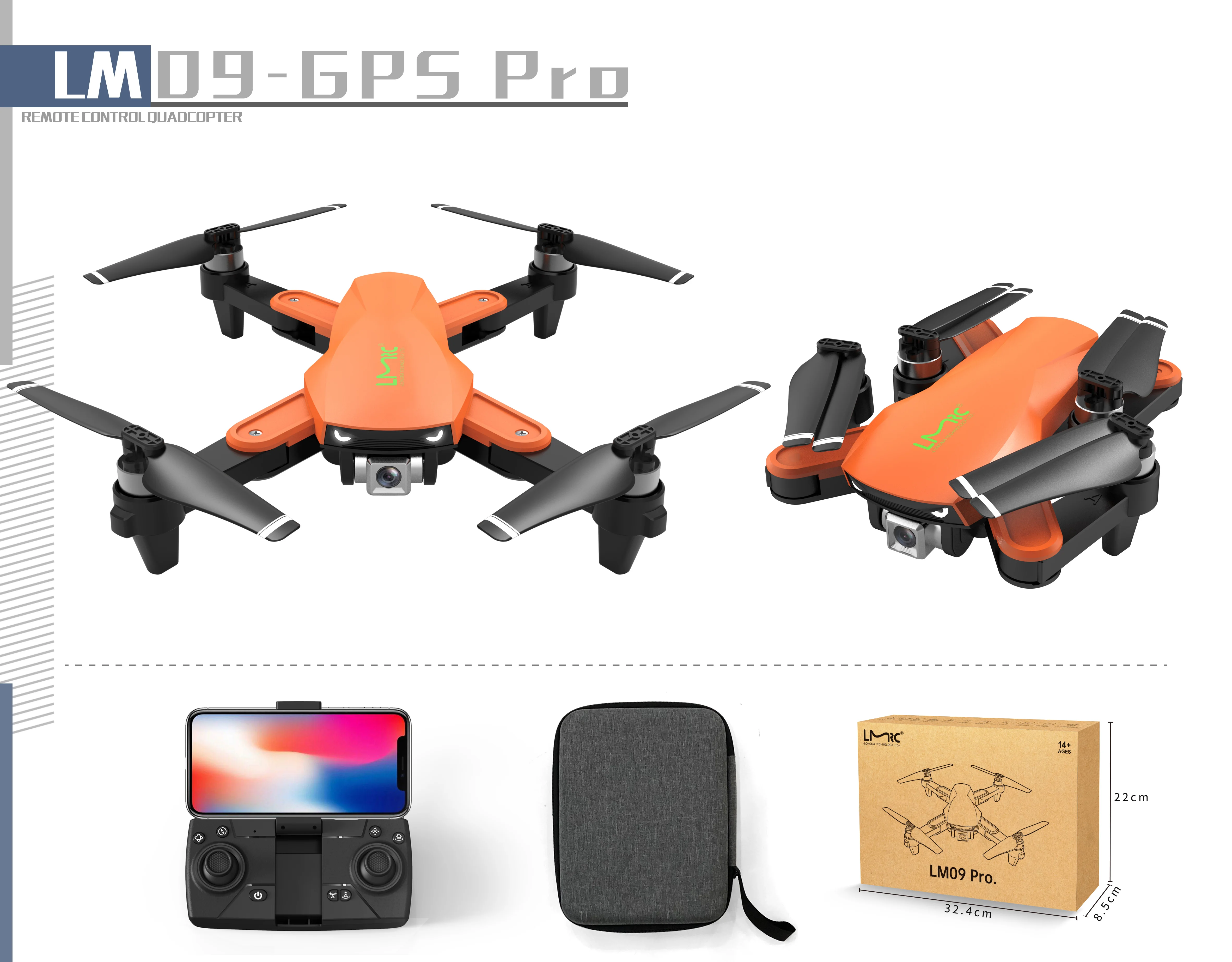 LM09 LMRC GPS Drone with 4K UHD Camera for Adults, Brushless Motor, GPS Auto Return, 5GHz FPV RC Quadcopter Auto Return Home lf606 mini quadcopter foldable rc drone RC Quadcopter