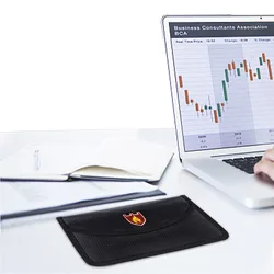 Zippered Fireproof Bag Fire Resistant Document Bag File Holder Non-Itchy Silicone Coated Pouch For Cash Passport Bank Card