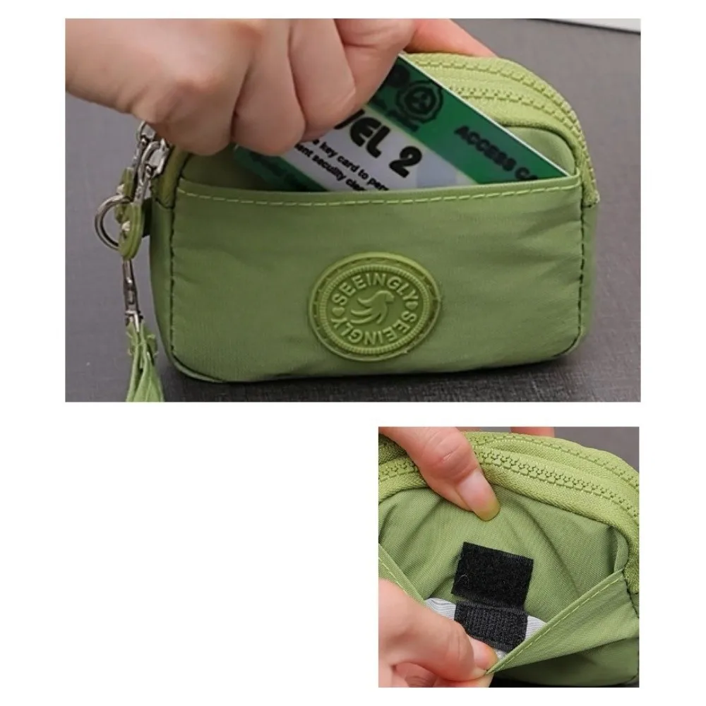 Elegant Women's Nylon Wallet with Lanyard - Double Layer, Waterproof Clutch