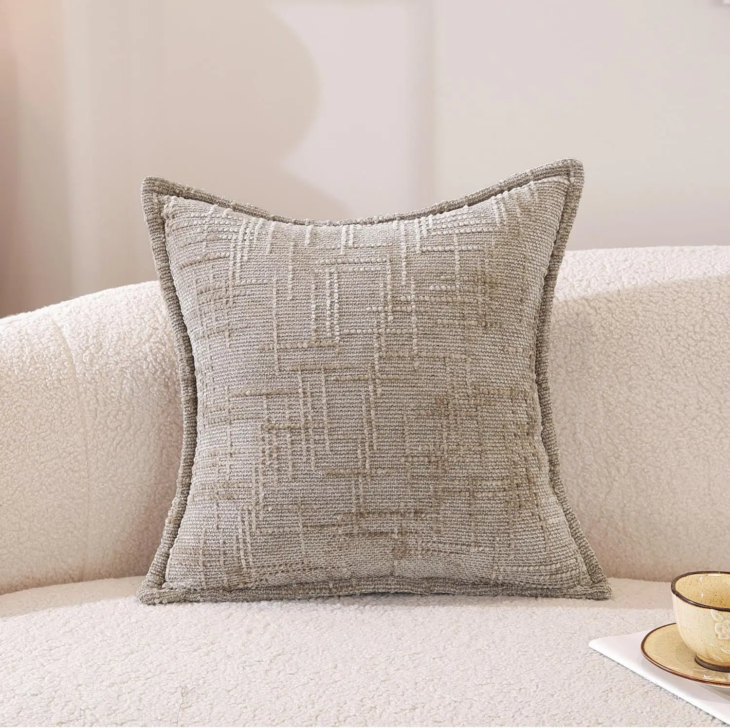 Elegant Soft Decorative Pillowcase - 45x45cm Throw Pillow Cover for Home Decor in Neutral Tones