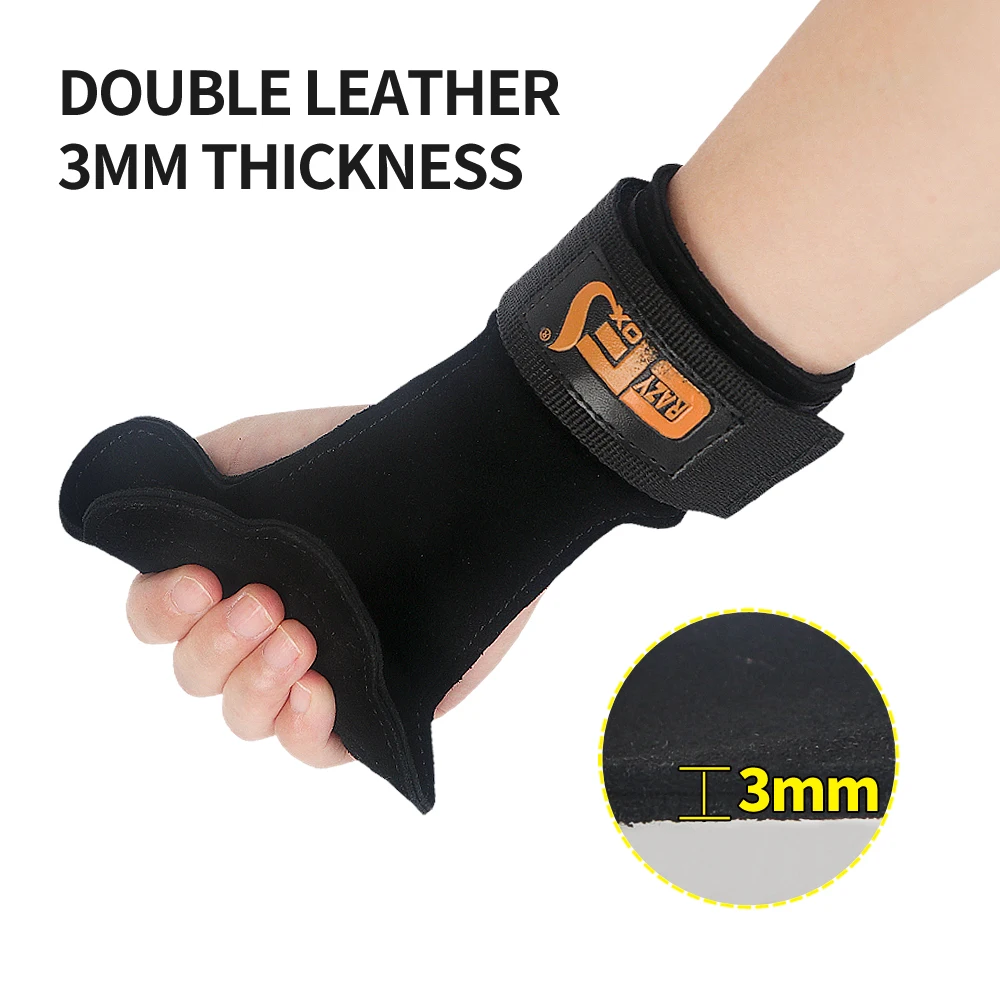 Hand Grips Cowhide Neoprene Padded Gymnastics Weightlifting Workout Gym Gloves Palm Protection for Kettlebell Pull Up Gymnastic