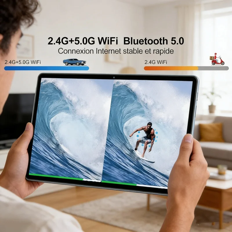 Tablette PC Android 11 de 10,1 pouces, processeur octocœur S22 Sun50iw, 4 Go de RAM, 64 Go de ROM, Cortex-A53, double caméra, port USB Type-C_voghion.com