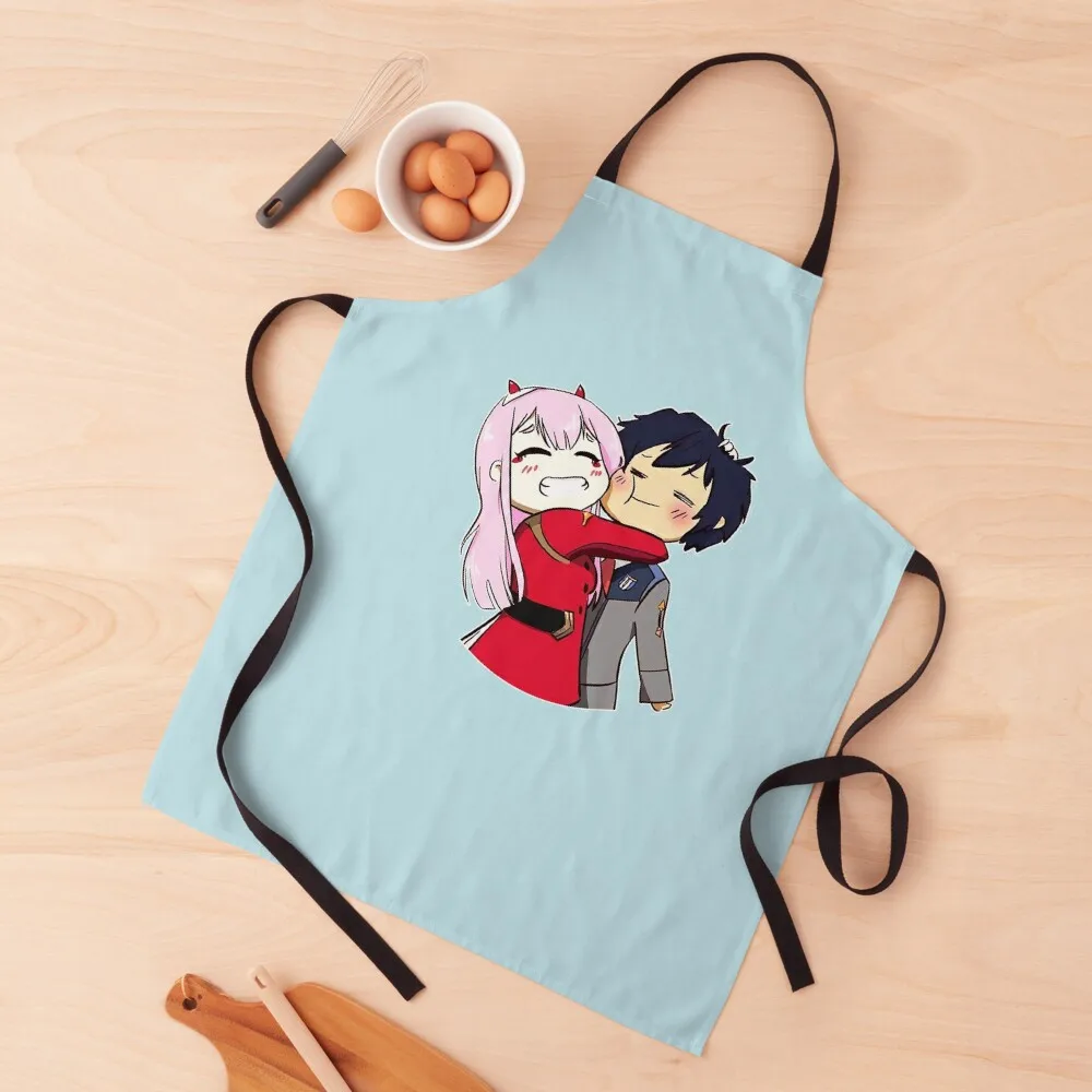 

adorable zero two and hero chiby Apron Kitchen Tools kitchen item Home Cleaning kitchen utensil Apron