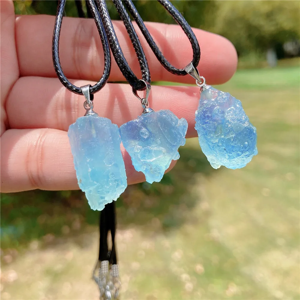 Aquamarine wire wrapped crystal necklace – Wholehearted Crystal Creations