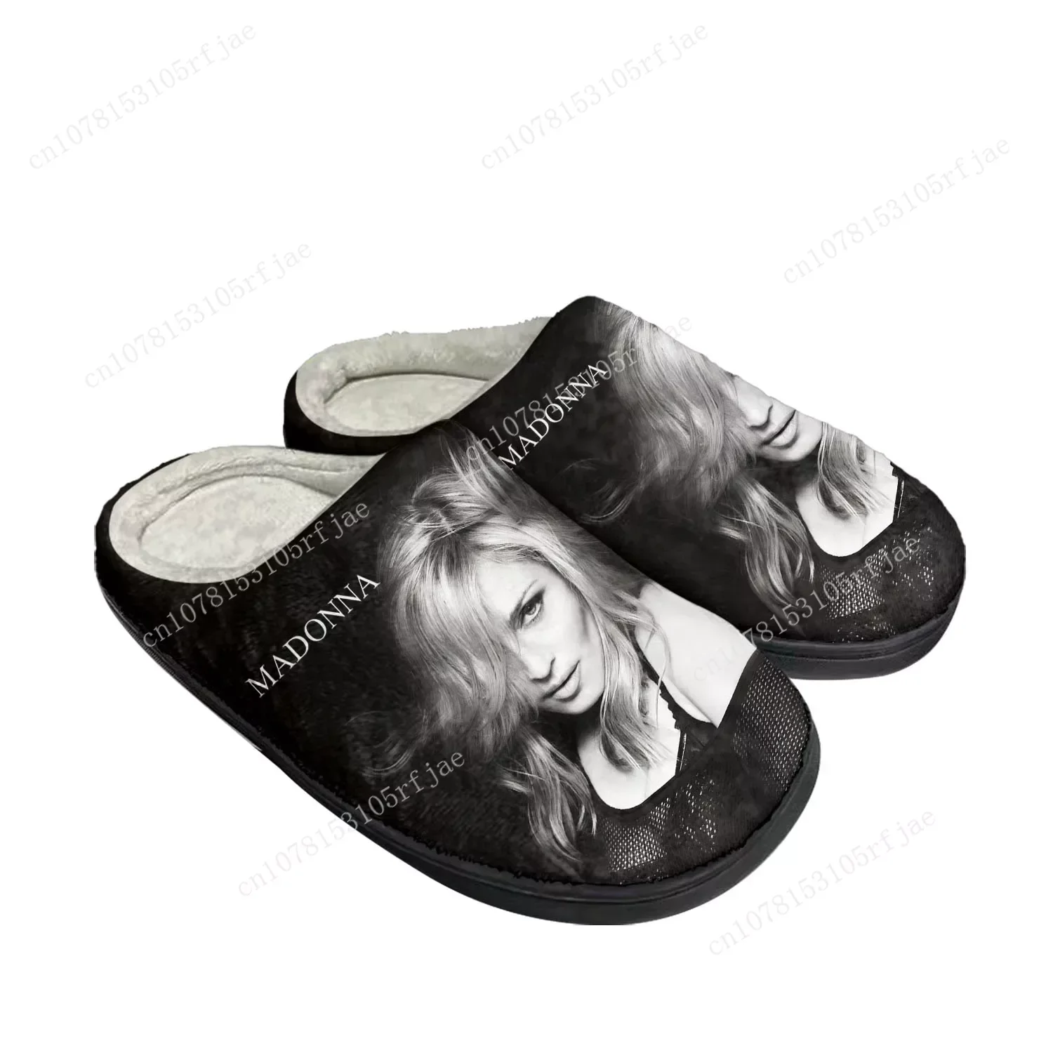 

Madonna Pop Rock Singer Disco Home Cotton Custom Slippers Mens Womens Sandals Plush Bedroom Keep Warm Shoe Thermal Slipper Black