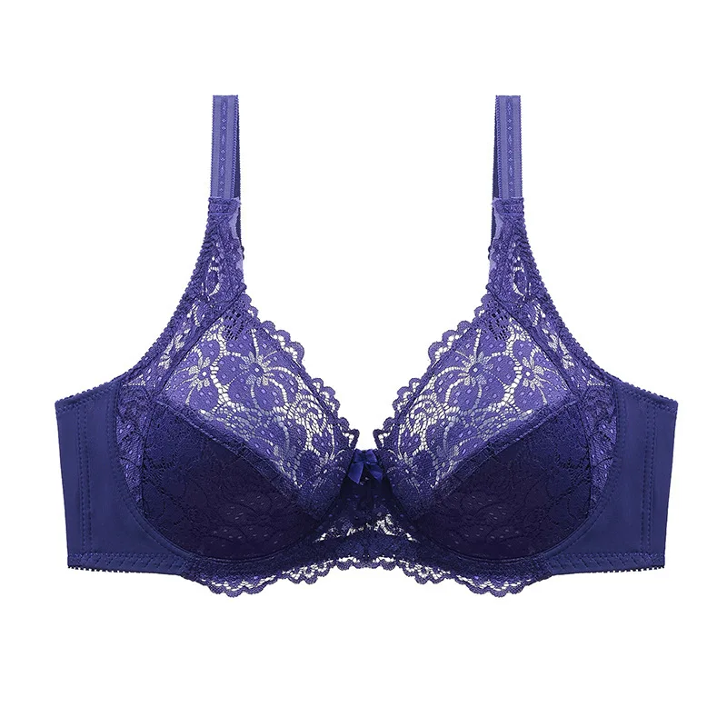 

Large Size Lace Thin Receiving Pair Of Milk New Solid Color Creative Sexy EF Large Cup Underwear Fat Female Bra
