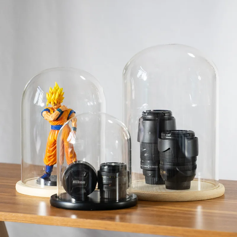 Diameter=23cm Height=25cm 30cm 35cm 40cm Big Size Glass Dome Home Decoration Different Base Transparent Cover DIY Favor Gift