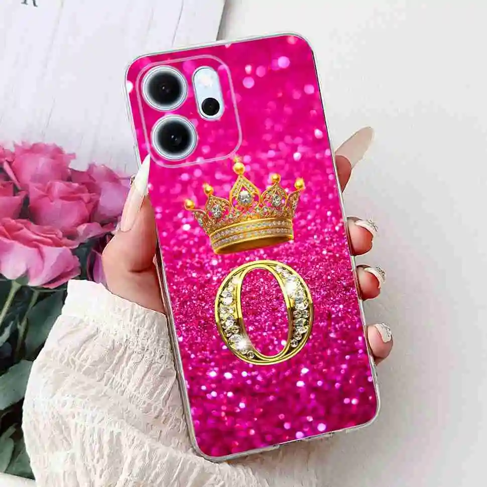 New Design Floral Letter TPU Soft Silicone Phone Case - 6.57 Cover, Elegant and Durable Protection