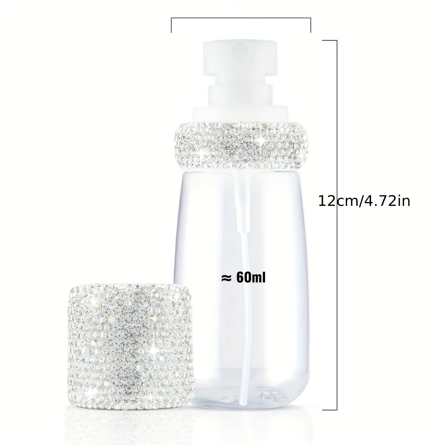 Bling Diamond Spray Bottle Travel Mini Spray Bottles Refillable Fine Mist Cosmetic Liquid Container for Perfume Essential Oils