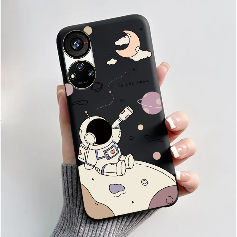 Cute Cartoon Soft Silicone Protective Phone Case - Black