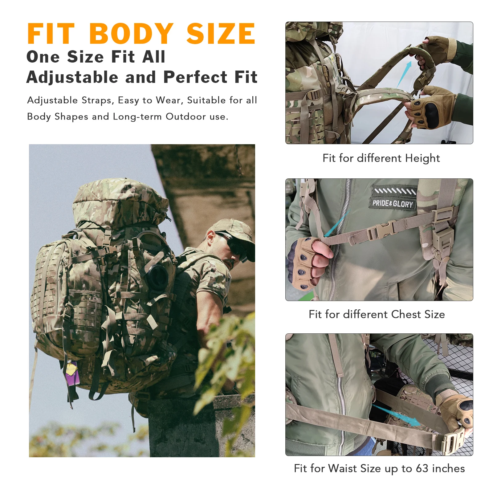 MT Military ILBE Army Large Rucksack with Detacheable Tactical Assault Backpack and Hydration Pack Metal Frame Multicam Olive 5