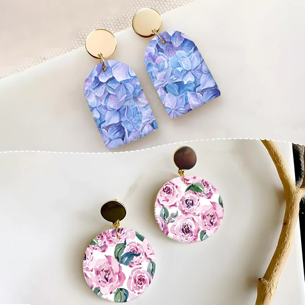 1pc Polymer Clay Transfer Paper Rose Daisy Elegant Flower Pattern Stickers for DIY Jewelry Earrings Printing Paper DIY Making ceramic transfer paper