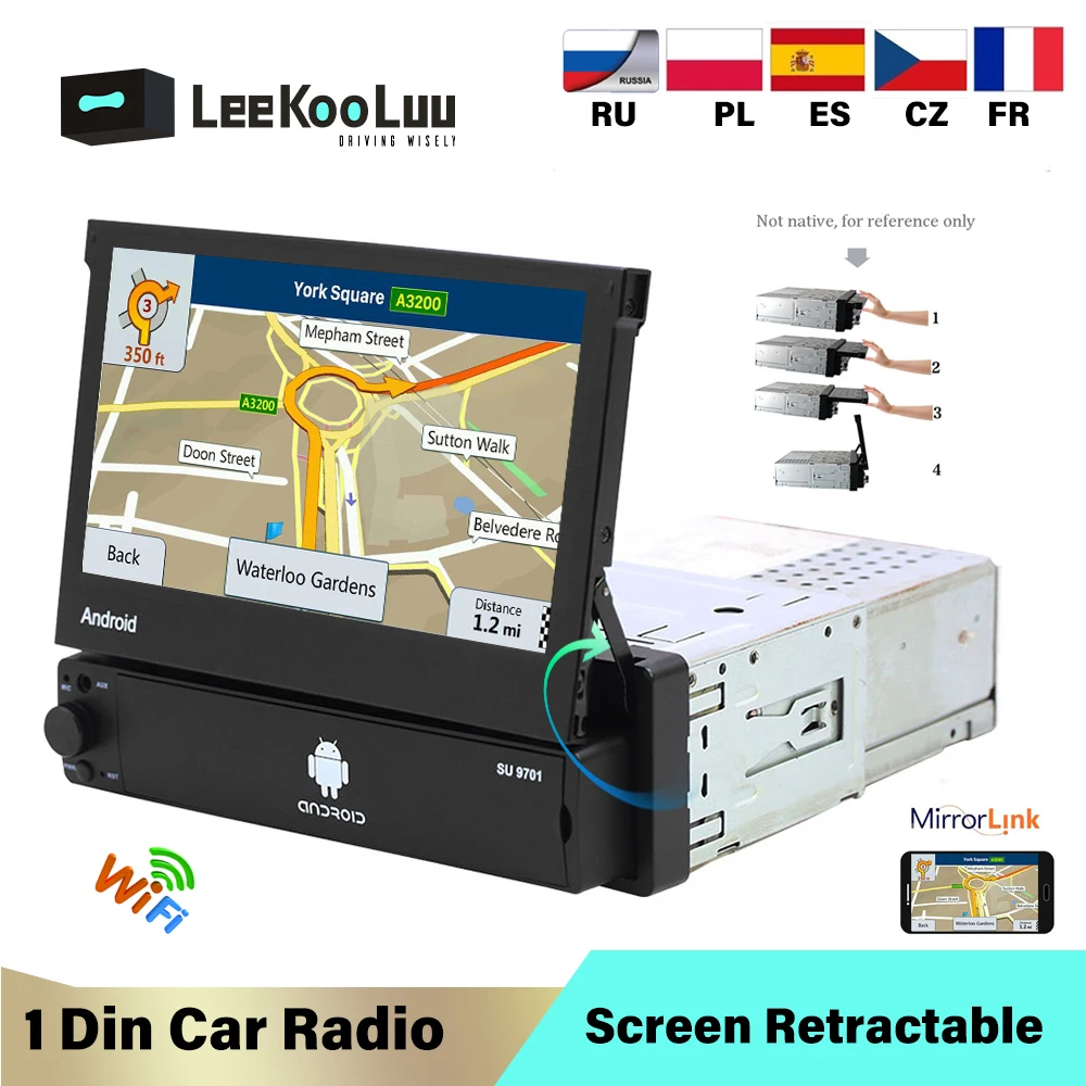 

LeeKooLuu 1 Din 7'' HD Android 9.0 Radio Car autoradio Multimedia MP5 Player For Nissan Toyota Lada Kia Volkswagen GPS FM Stereo