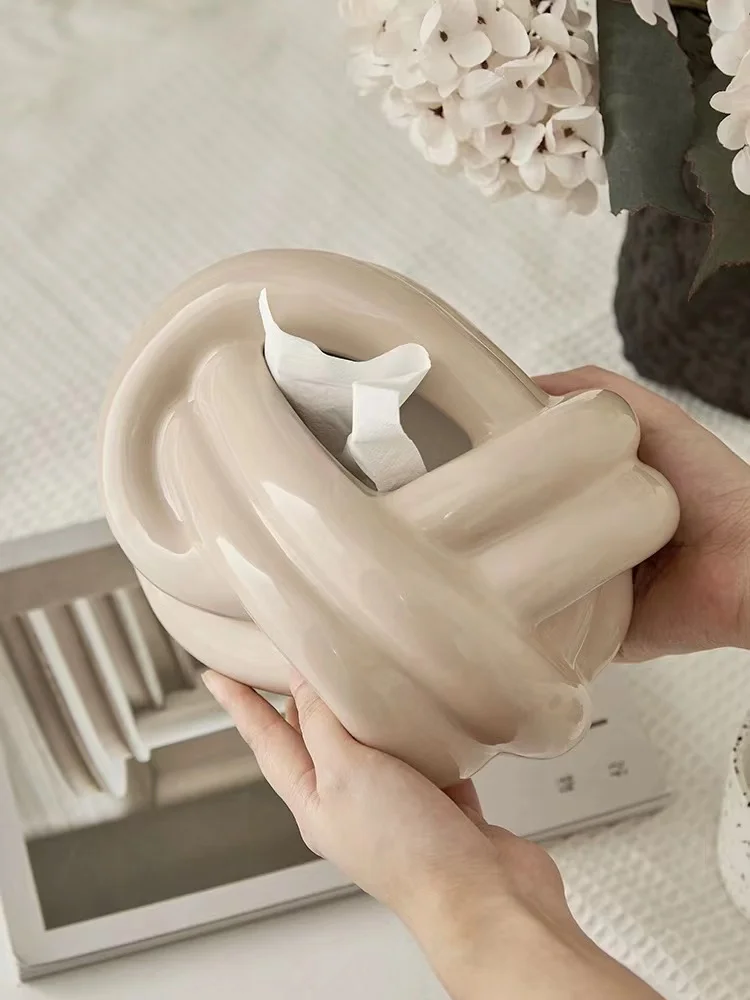 Modern Ceramic Tissue Box Cover Tissue Box Holder Ins Household Living Room Coffee Table  Decorative Decorations Fast Shipping 5