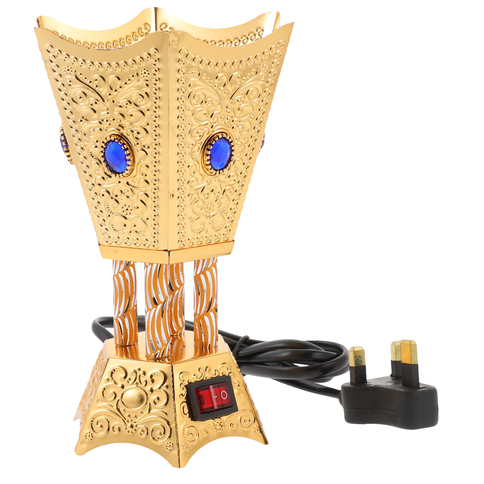 

Electric Censer Burner Table Burner Ornament Antique Censer Holder Metal Incense Burner Incense Holder (EU/UK/US Plug)