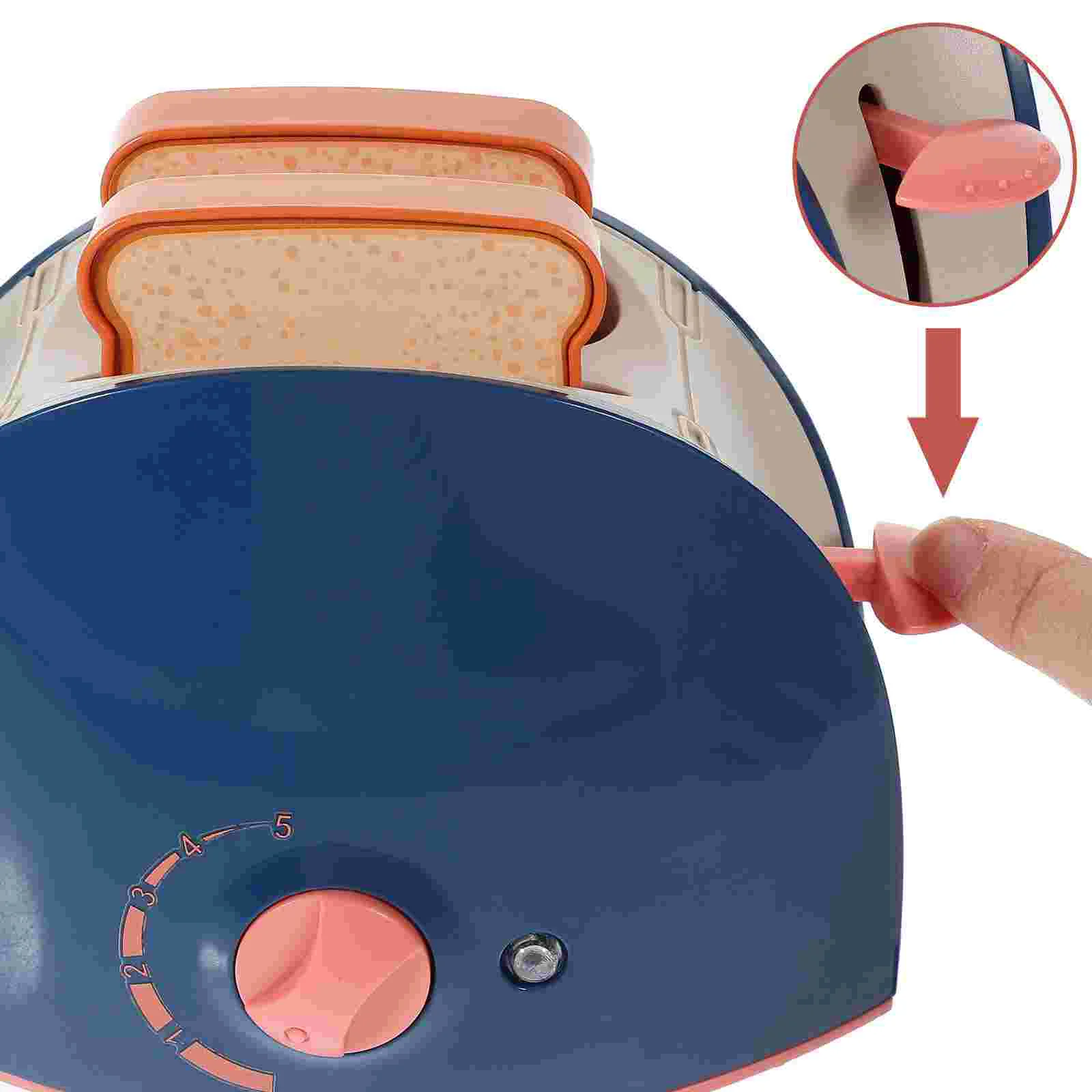 2 Sets Home Appliances Accessories Children's Household Toys Bread Maker Mini Oven Plastic Play Toaster 2