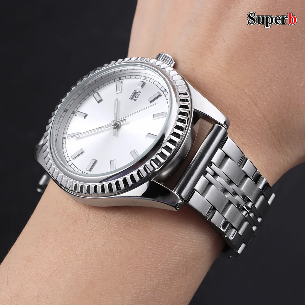 Curved End Stainless Steel Watch Strap - Universal Metal Wristband Bracelet (Multiple Sizes)