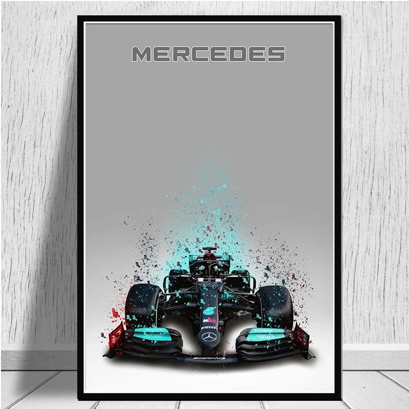 2022 F1 Formula 1 Race Car Poster Wall Art Mclaren Splatter Paint Racing Car Collection Canvas Painting Prints Room Home Decor