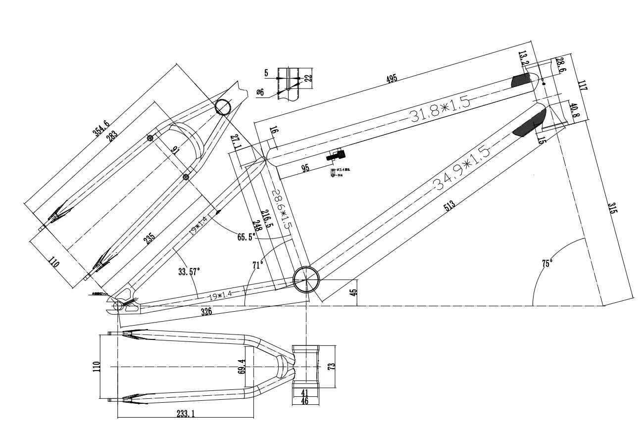 Bmx-チタンフレームセット,自転車アクセサリー,フォーク,20インチ,6