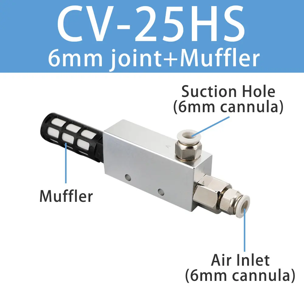 High-Efficiency Pneumatic Vacuum Generator with Venturi Air Exhaust Ejector