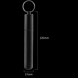 Sleek Silver Aluminum Waterproof Cigarette Case and Multifunctional Capsule Gift (B - black)