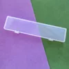 Long Rectangle Plastic Organizer Pencil Brush Storage Box Transparent Case For Pen Accessories Container 1