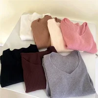 2026 Femme Basic Solid Jersey Tops Autumn Winter Women Sweaters Casual Long Sleeve Knitted Pullover Sweater Fashion Clothes - Image 2