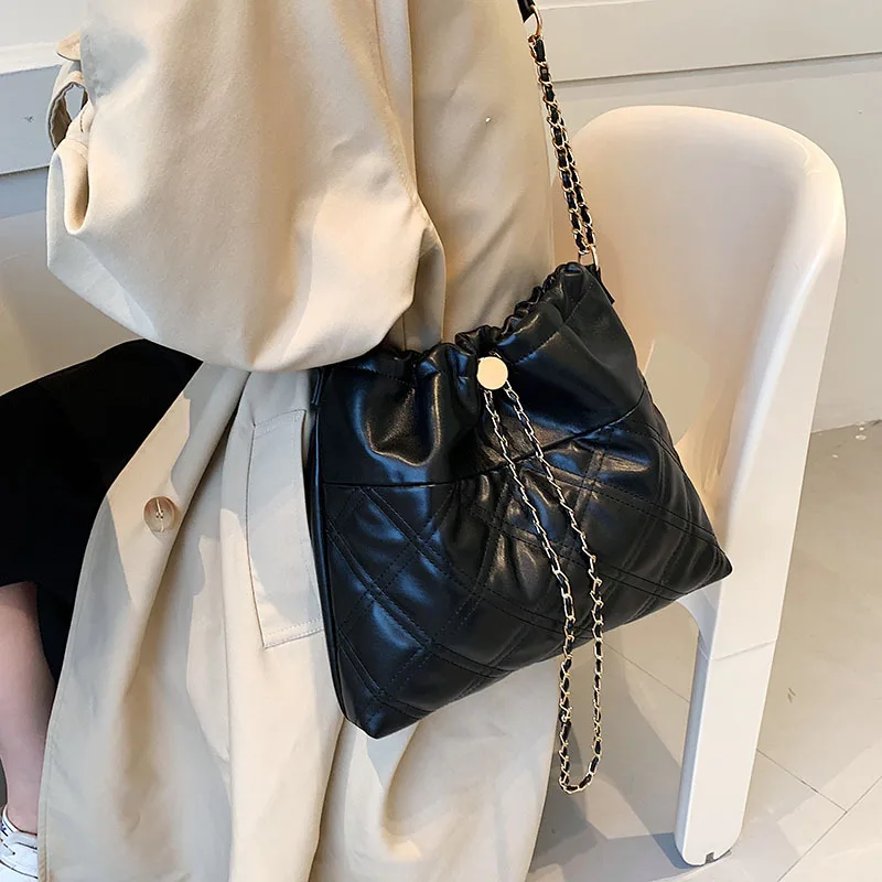 Chanel Silver Quilted Leather Small Gabrielle Bucket Bag