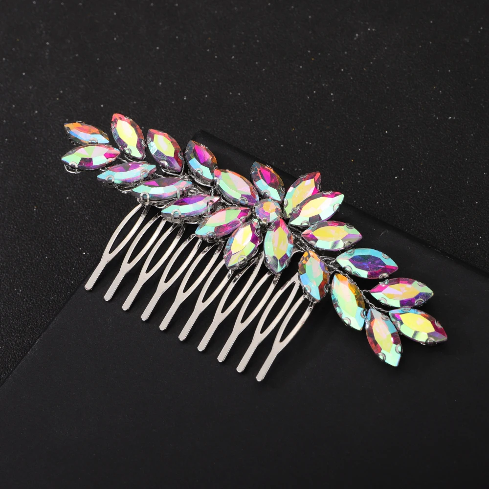 Rhinestone Wedding Hair Comb For Women Trendy Handmade Bridal Headpiece Accessories Party Head Jewelry Ornaments Bride Tiaras