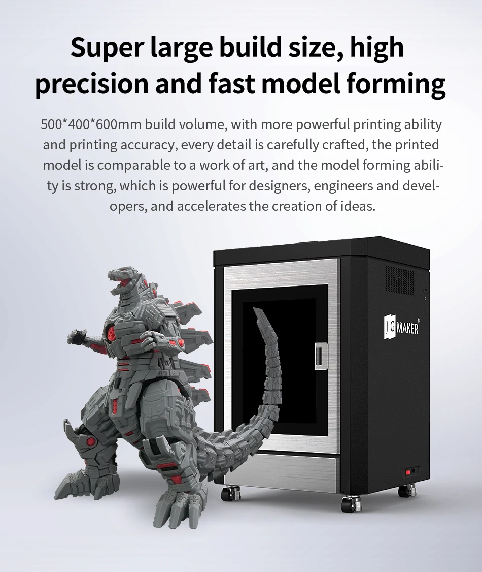 S6106453e8e4449ebbbe14b13ebae3eaav JG MAKER A9 Pro Przemysłowa drukarka 3D Duża objętość wydruku 500x400x600mm Automatyczne poziomowanie łóżka Marka Zasilacz Kolej