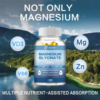 Magnesium Glycinate Supplement 500mg with Zinc,Vitamin D3 B6 High Absorption Support Muscle, Nerve, Joint and Heart HealthSupple
