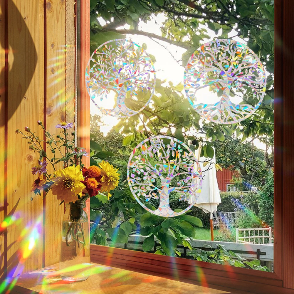 Window Stickers Rainbow Suncatcher Window Stickers PVC Electrostatic Window Glass Decals Self Adhesive Decal for Home Decoration