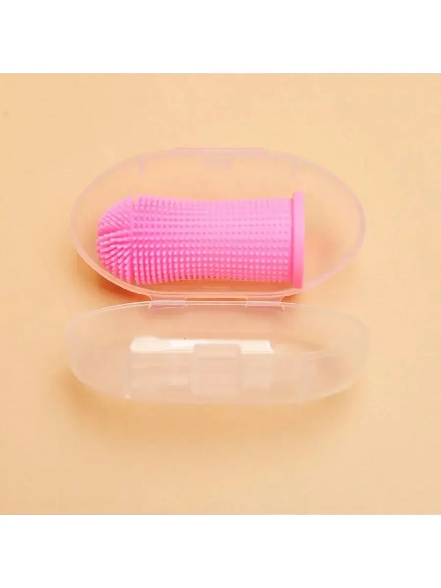 Pet Finger Toothbrush with Silicone Bristles for Effective Oral Cleaning