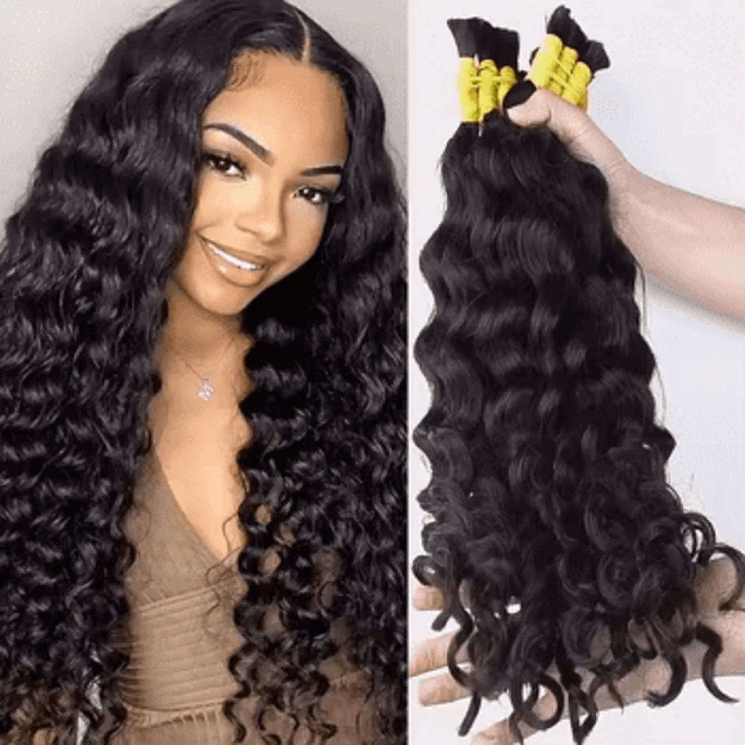 Deep Wave Bundles Human Hair 20 22 24 Inch Water Wave Bundles 10A Brazilian 100% Unprocessed Virgin Human Hair