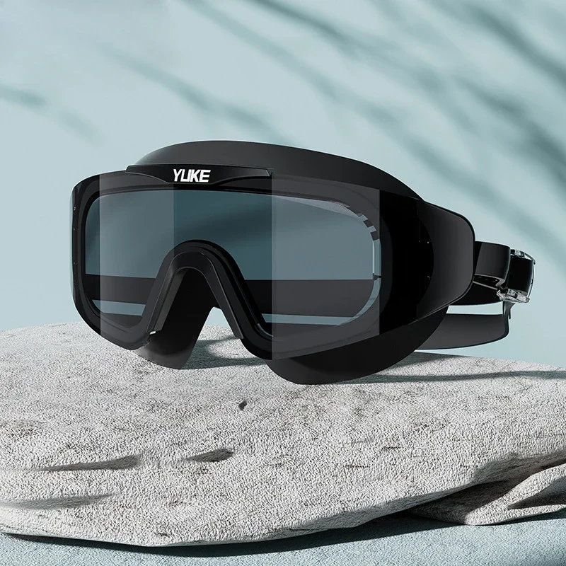 New Fashion Swimming Goggles Large Frame Gradient Lenses Anti-fog HD Waterproof Adults Professional Silicone Swim Glasses