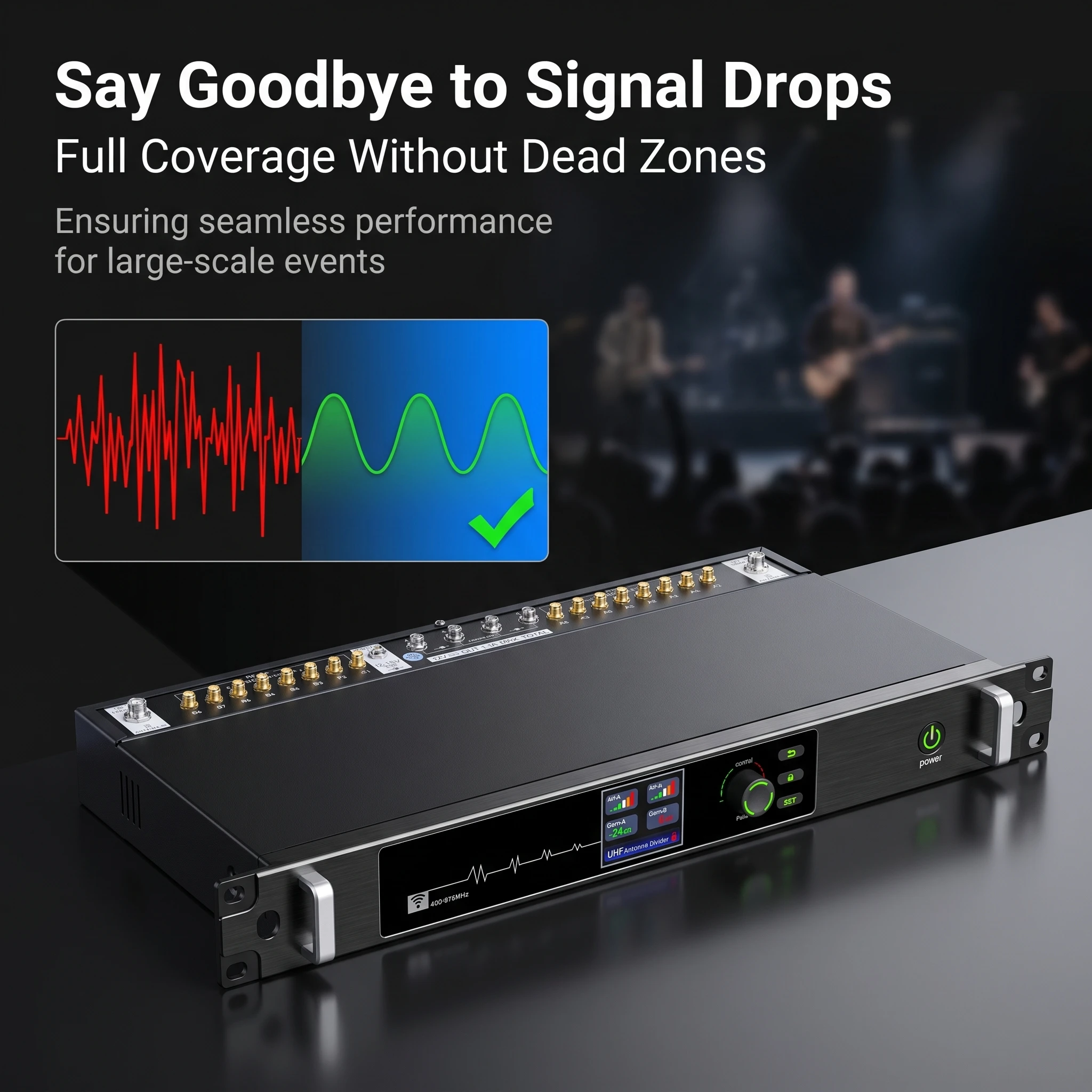 폴킷슨 AT-16pro UHF 안테나 분배 시스템 제로 간섭 초안정 신호 전문가급 라이브 무대용